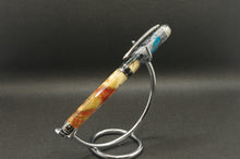 Load image into Gallery viewer, Flaming Box Elder Hybrid Fountain Pen - Black Titanium and Black Chrome