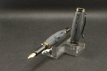 Load image into Gallery viewer, Damascus Fountain Pen Cobalt Gold &amp; Gunmetal
