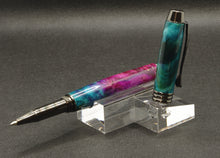 Load image into Gallery viewer, Dyed Box Elder Burl Rollerball Pen - Gun Metal
