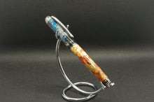 Load image into Gallery viewer, Flaming Box Elder Hybrid Fountain Pen - Black Titanium and Black Chrome
